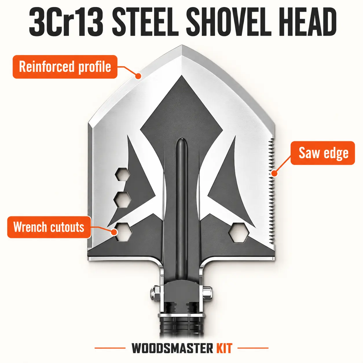 WoodsMaster 3Cr13 steel